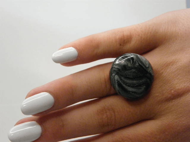 Rond Noir/Gris/Blanc nacré