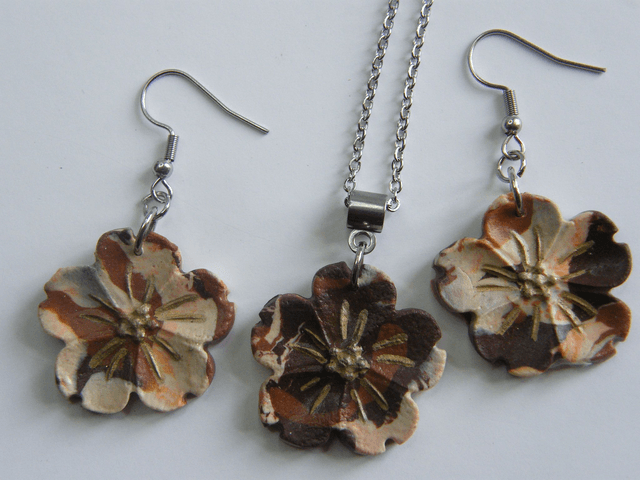 Fleurs Marron/Beige