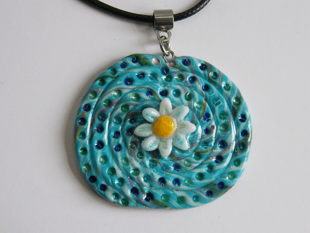 Escargot fleur Bleu/Vert