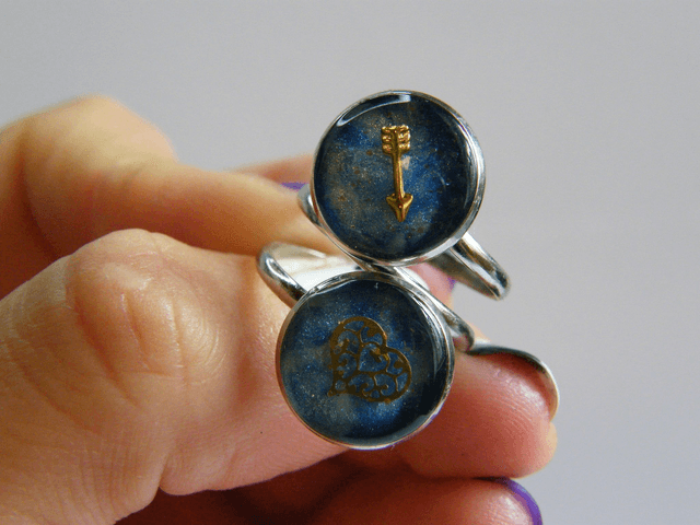Double cabochon Bleu