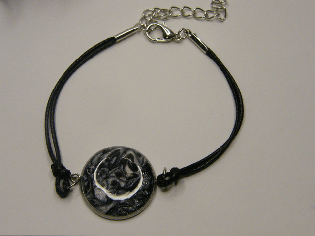 Cabochon Noir/Gris/Blanc