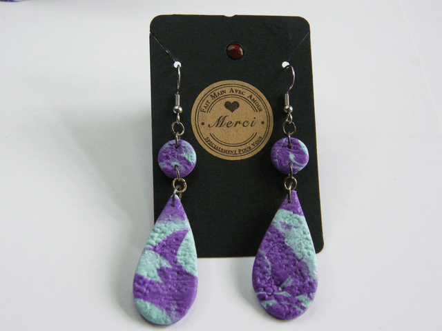 Goute d'eau Violet/Turquoise