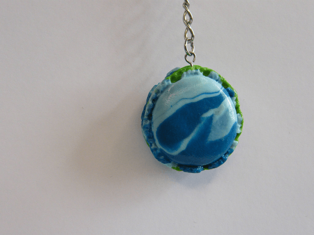 Macaron Bleu clair/foncé marbré