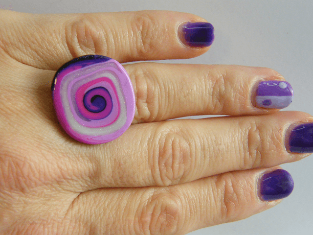 Ovale Tourbillon Rose/Violet/Blanc nacré