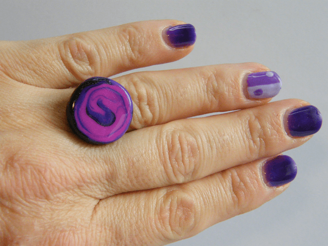 Rond tourbillon Rose/Violet/Noir