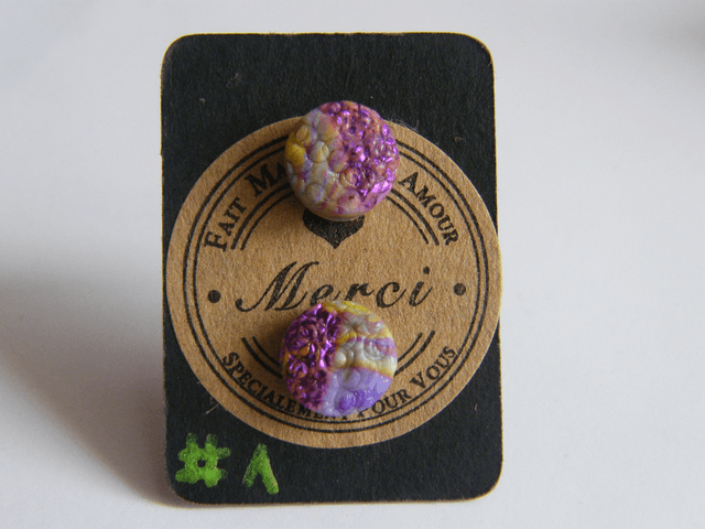 Ronds Texturés Violet/Jaune