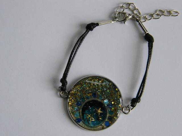 Etoiles et paillettes Bleu/Jaune