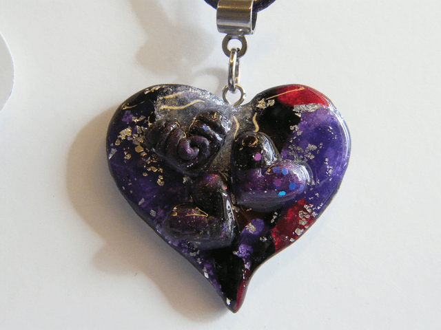 Coeur Violet/Rose/Noir