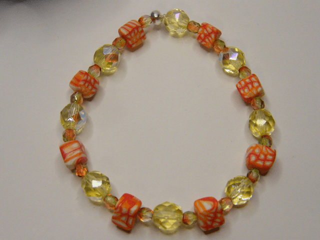 Perles Rouge/Orange/Blanc