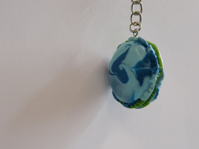 Macaron Bleu clair/foncé marbré
