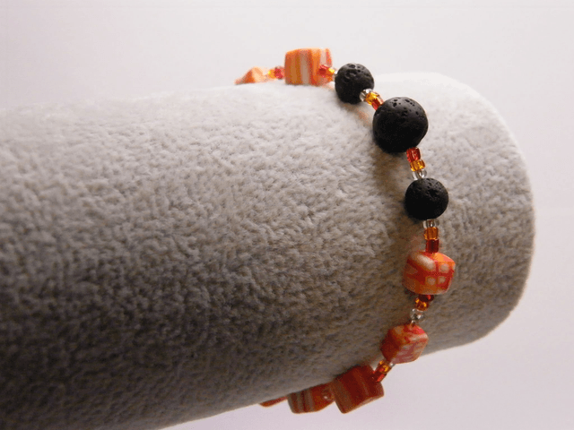 Perles Rouge/Orange/Blanc