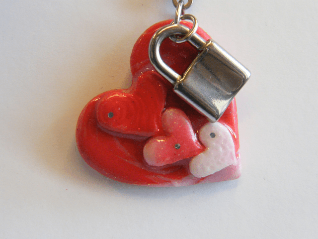 Coeur Rouge/Blanc pailleté