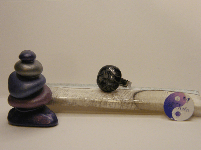 Boule Noir/Gris/Blanc nacré