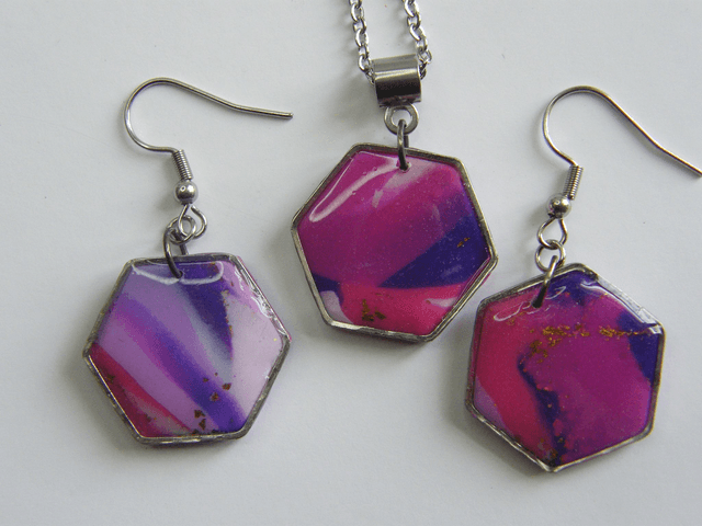 Hexagone Rose/Violet/Mauve