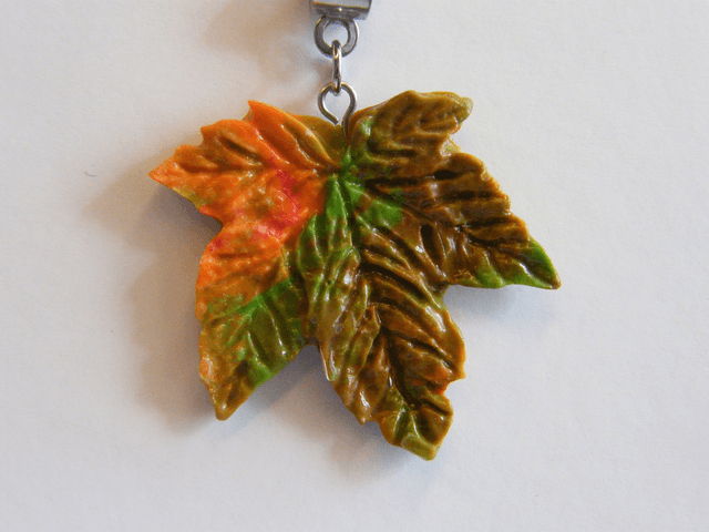 Feuille érable Marron/Orange/Vert