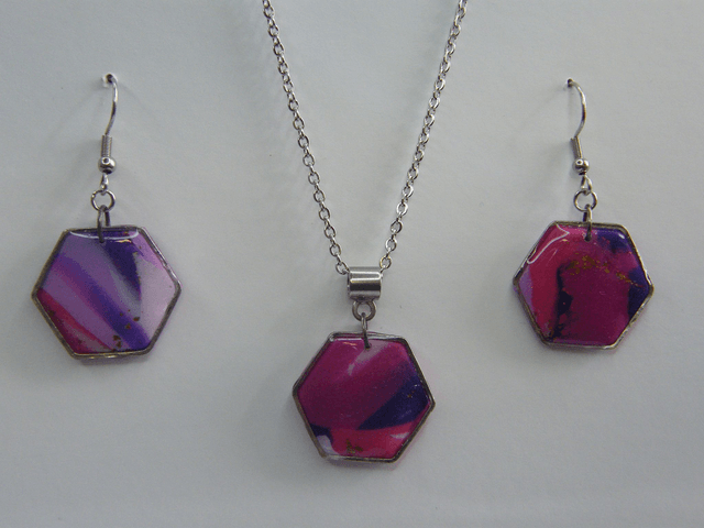 Hexagone Rose/Violet/Mauve
