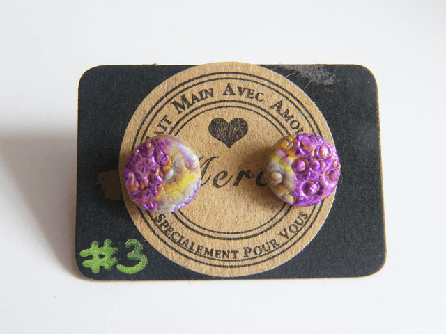 Ronds Texturés Violet/Jaune