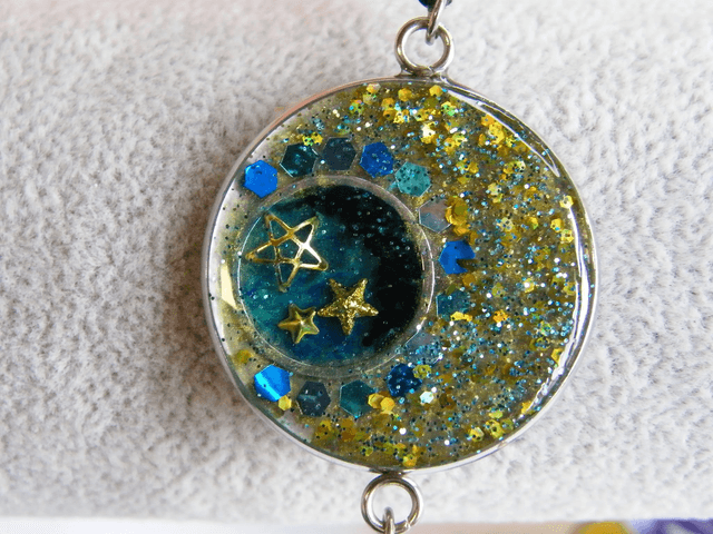 Etoiles et paillettes Bleu/Jaune