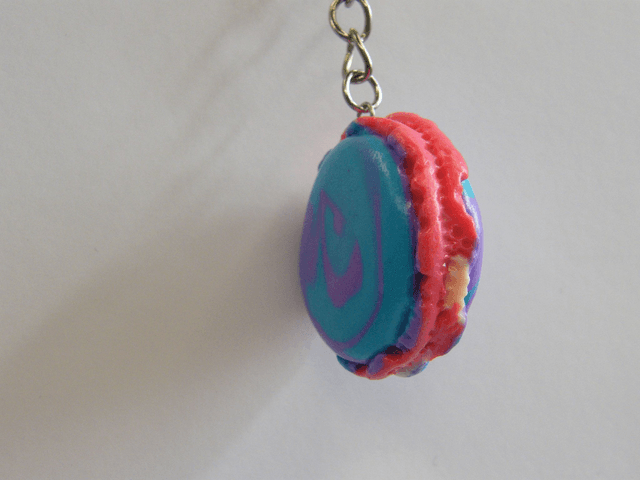 Macaron Turquoise/Violet marbré