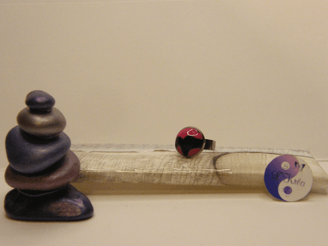 Cabochon Rose/Noir