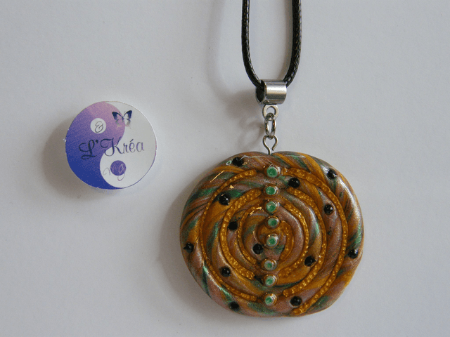 Escargot Marron/Doré/Vert