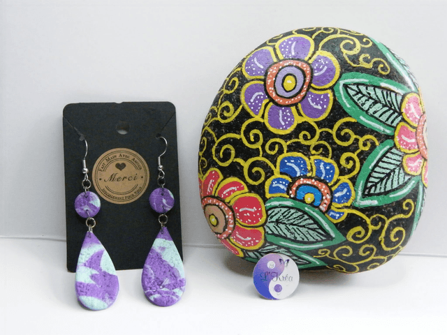Goute d&#039;eau Violet/Turquoise