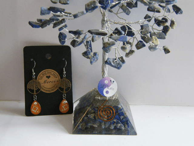Goutte d&#039;eau arbre de vie orange