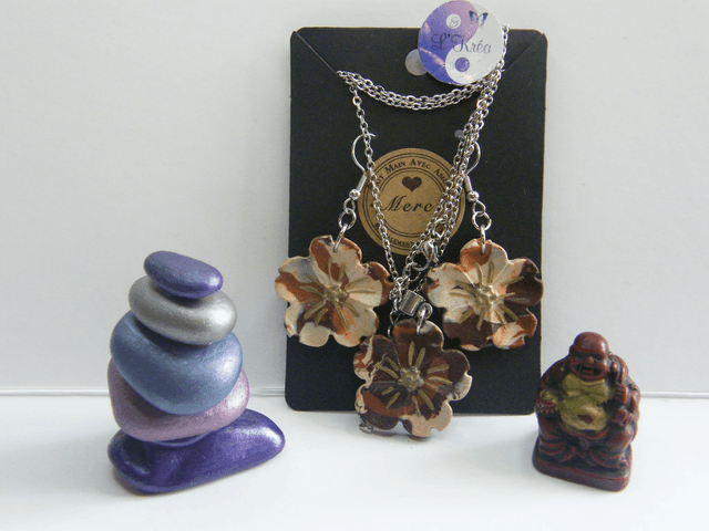 Fleurs Marron/Beige