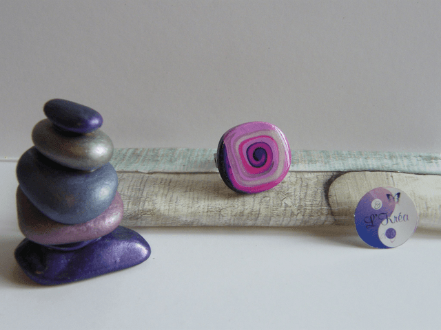 Ovale Tourbillon Rose/Violet/Blanc nacré